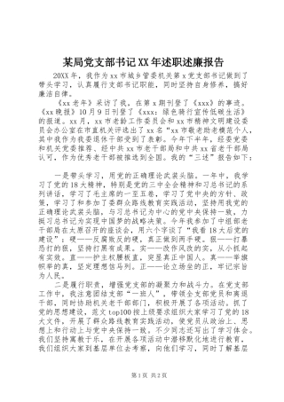 局党支部书记述职述廉报告