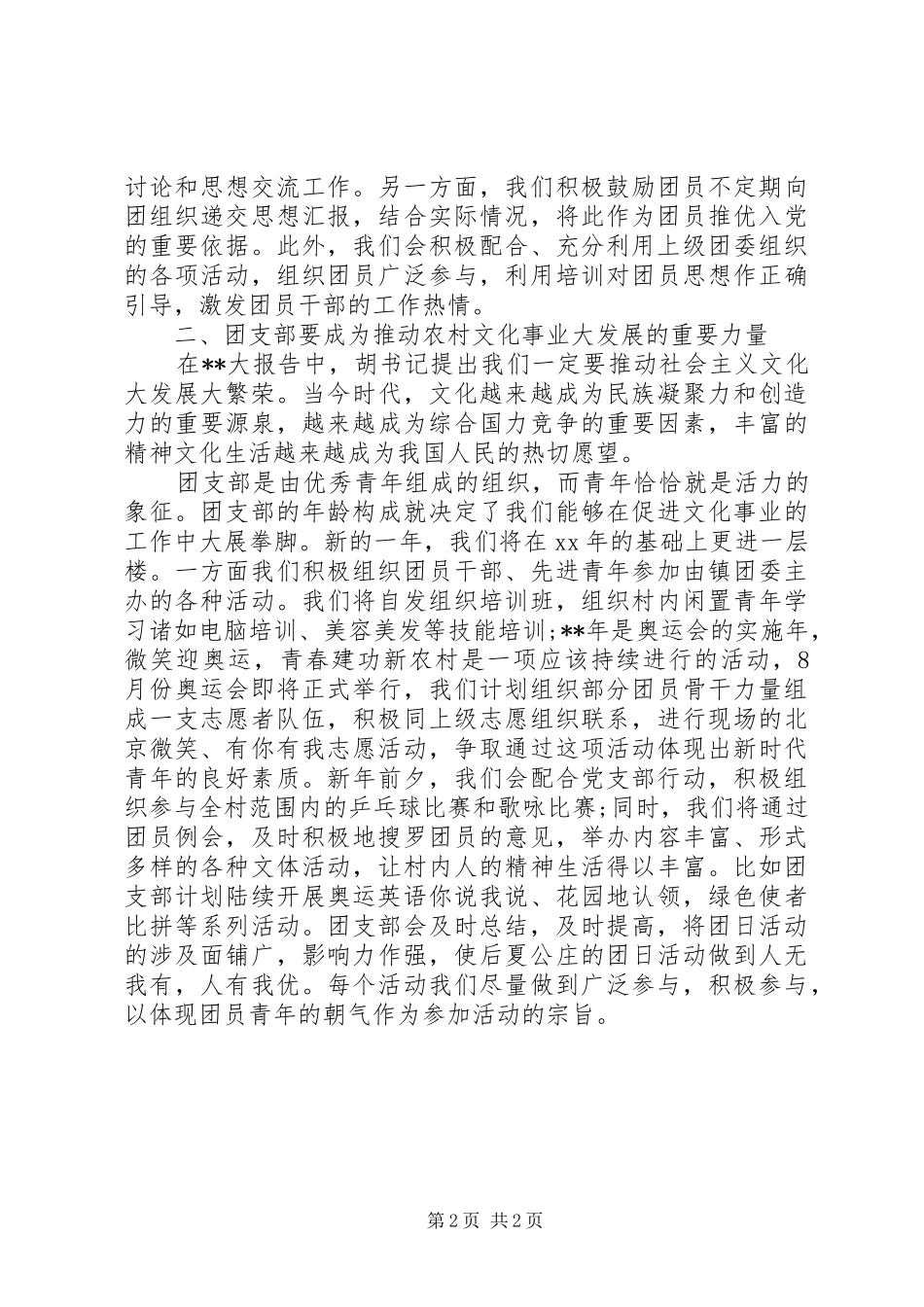 农村团支部工作计划_第2页