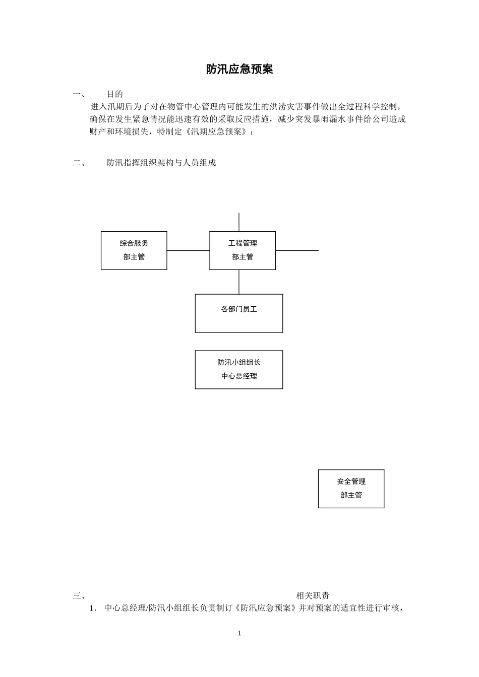 办公大楼防汛应急预案_第1页