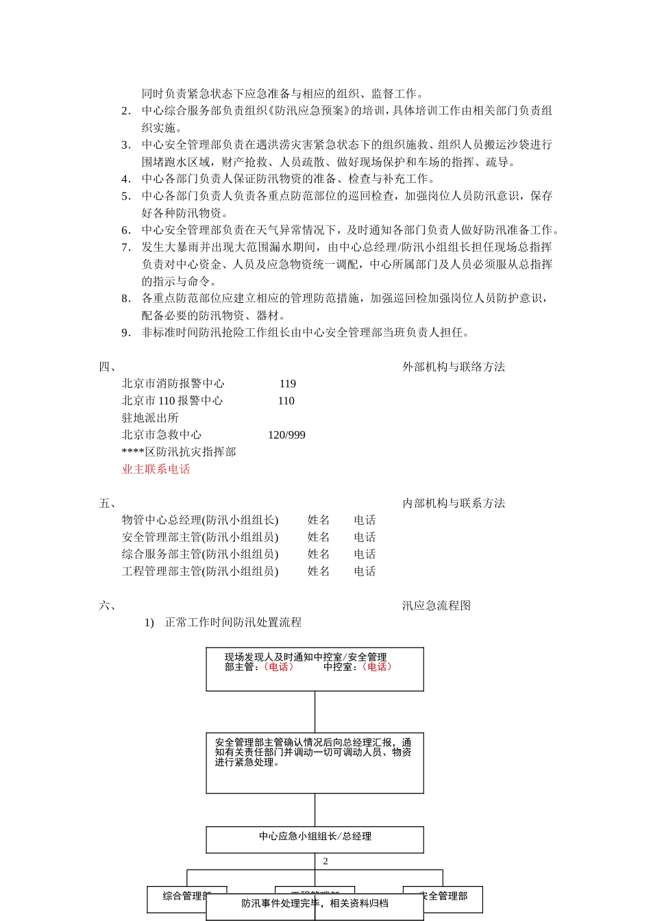 办公大楼防汛应急预案_第2页