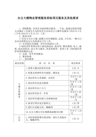 办公大楼物业管理服务