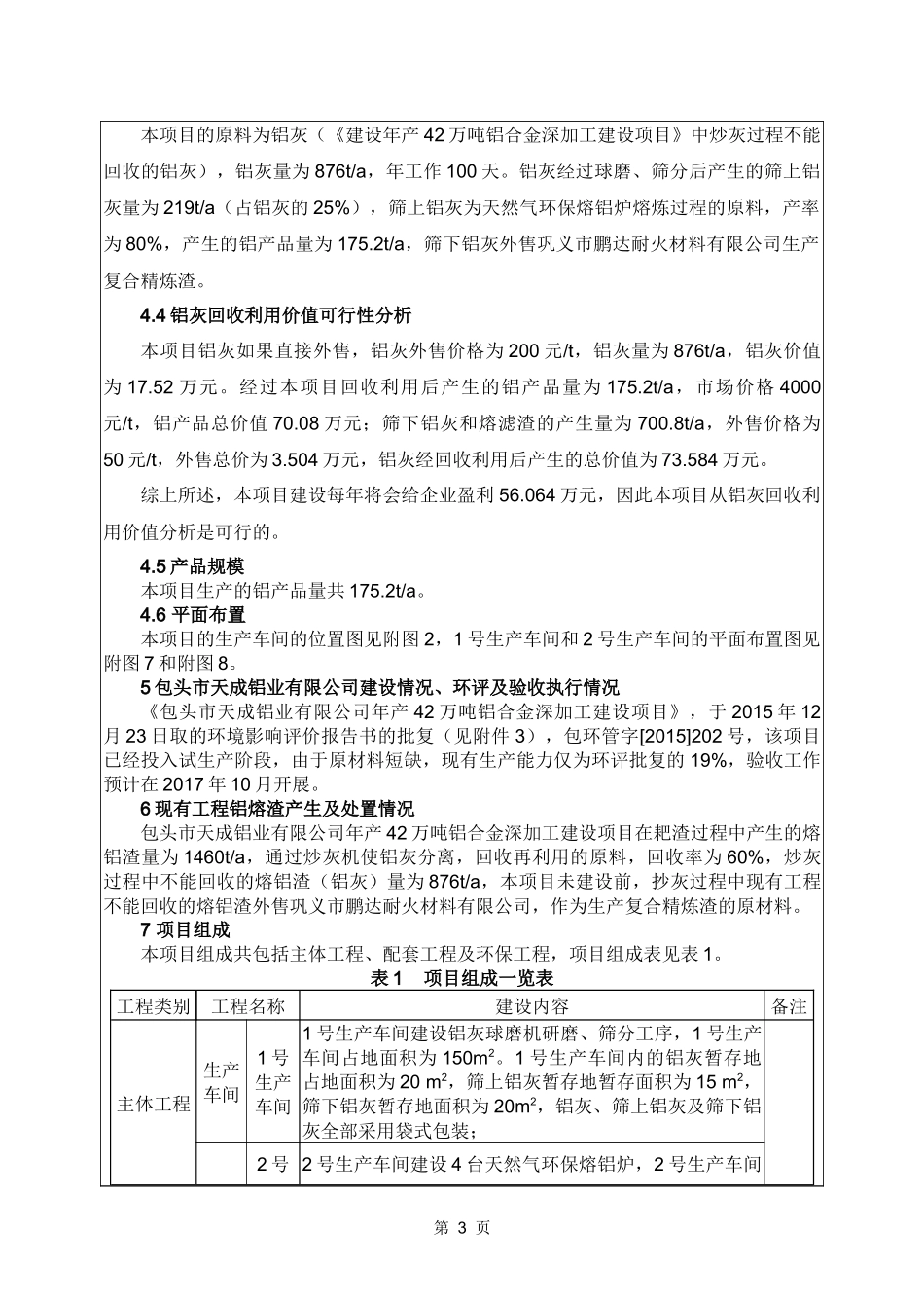 包头市天成铝业有限公司年产42万吨铝合金深加工生产线铝灰综合利用项目_第3页