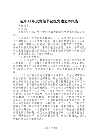 局年度党组书记抓党建述职报告