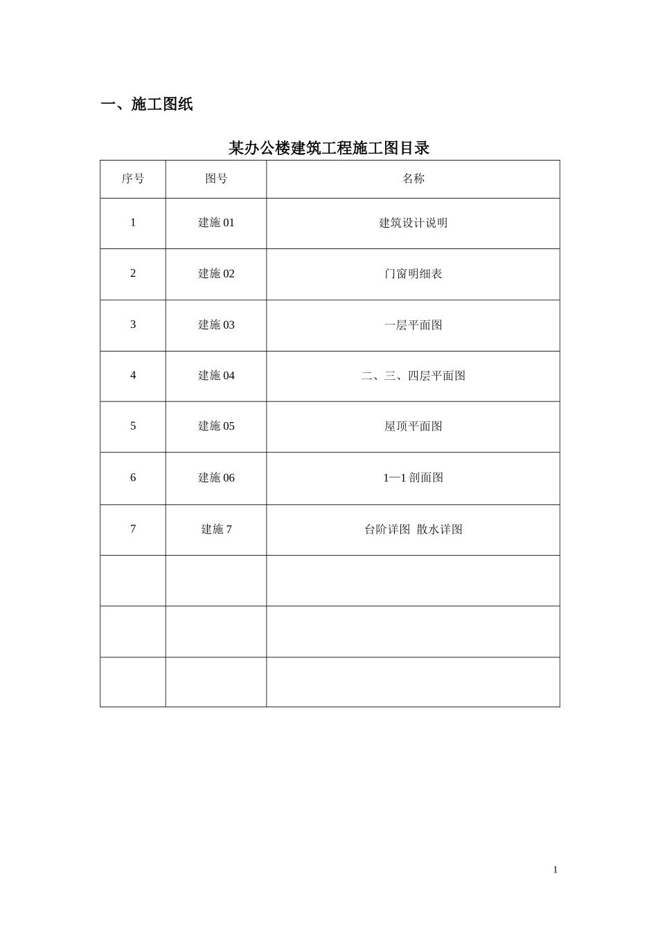 办公楼工程量清单报价毕业设计(带CAD图纸)_第1页