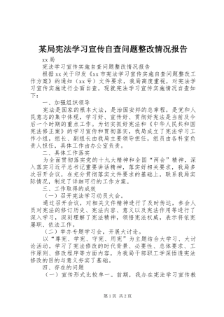 局宪法学习宣传自查问题整改情况报告