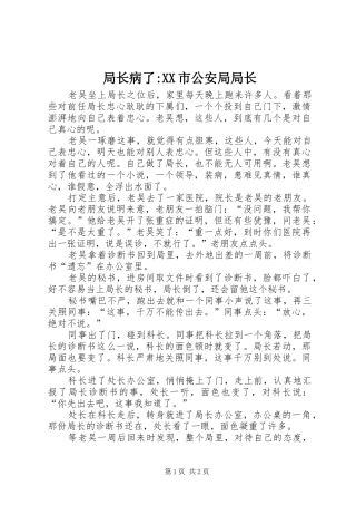 局长病了市公安局局长