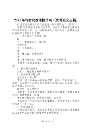 均衡发展迎检预案优秀范文五篇