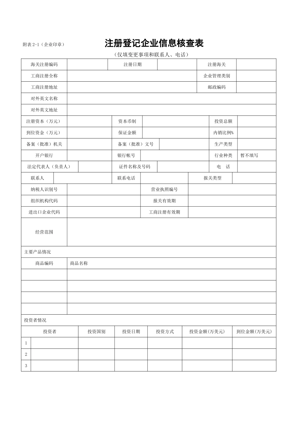 办理海关《进出口货物收发货人》注册登记变更手续须知_第2页
