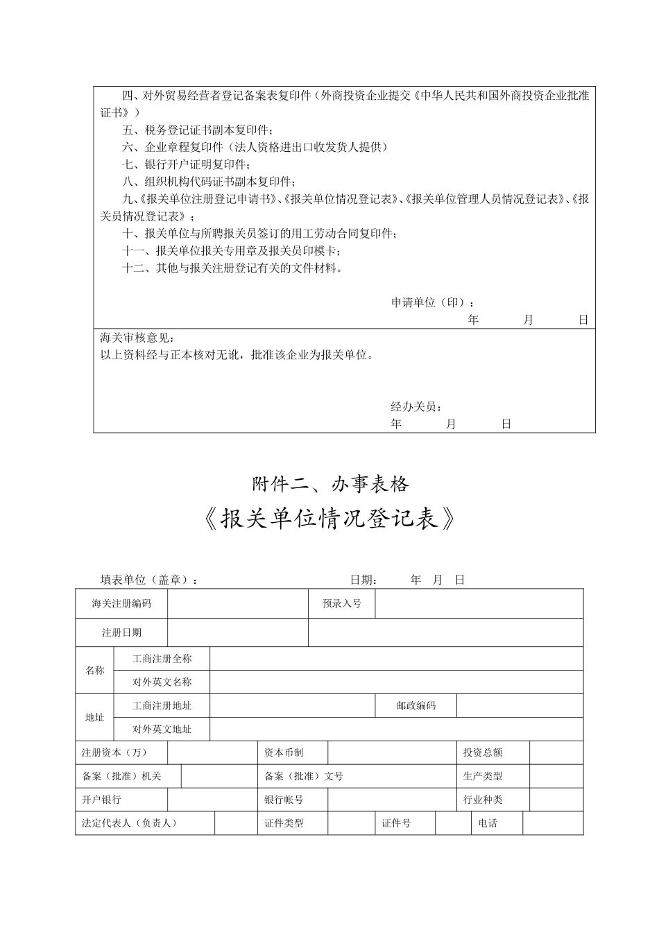 办理海关注册登记证所需资料及办事附件_第2页