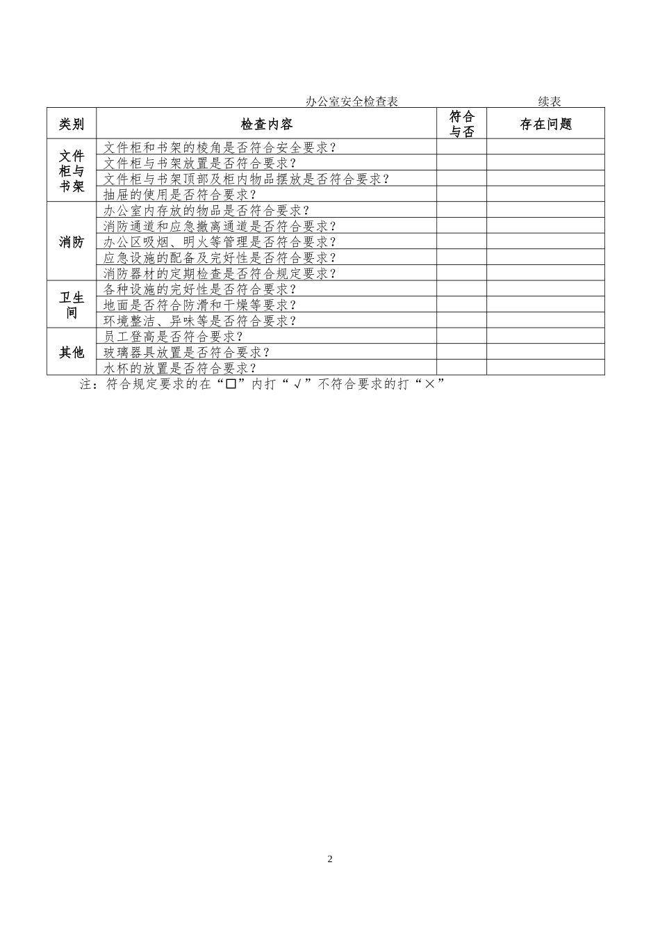 办公室安全检查表_第2页