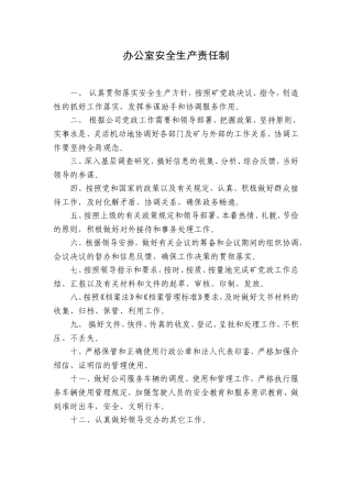 办公室安全生产责任制(同名9145)