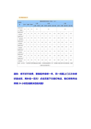北京TCL空调故障代码维修