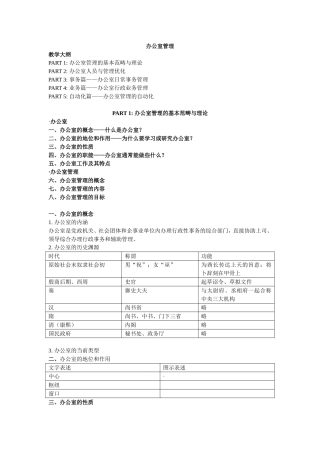 办公室管理知识整理