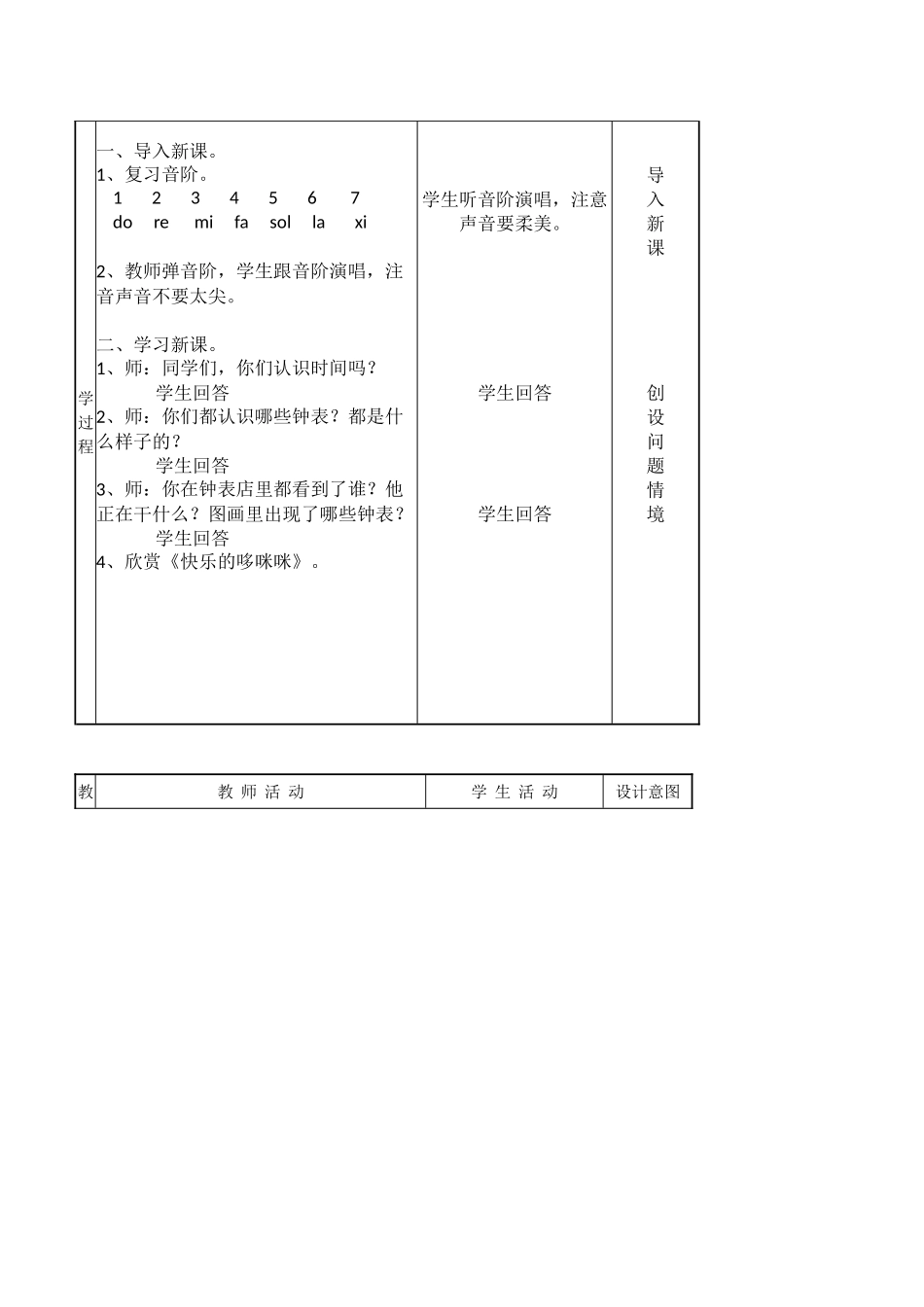 北京版小学音乐三年级下册最新全套表格式教案备课教学设计_第2页