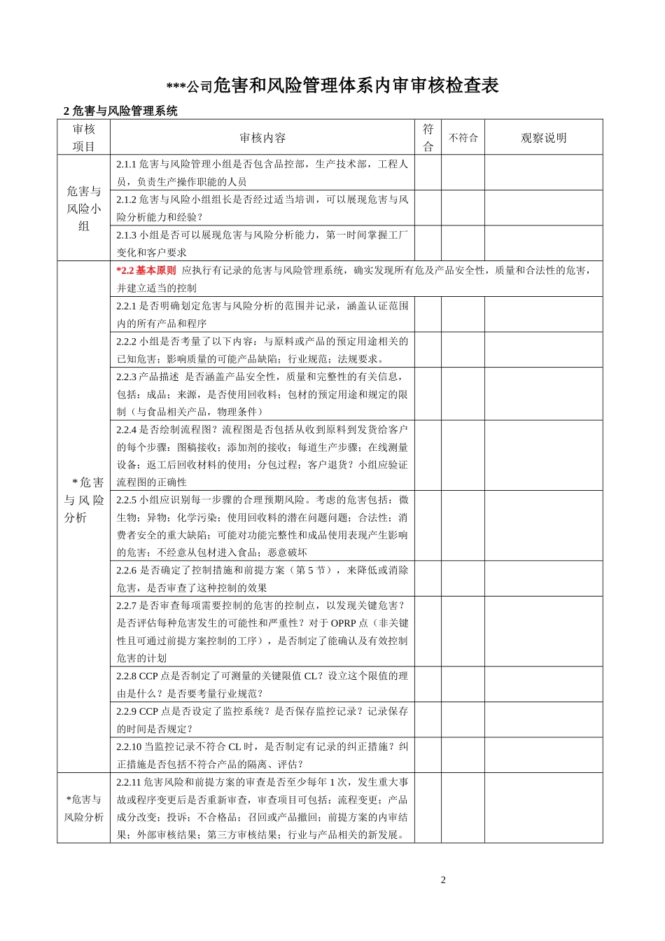 包材BRC内审审核检查表(按BRC第5版修订)_第2页