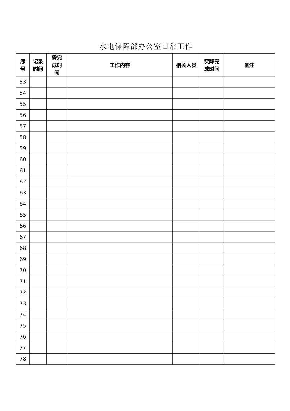 办公室日常工作记录表_第3页