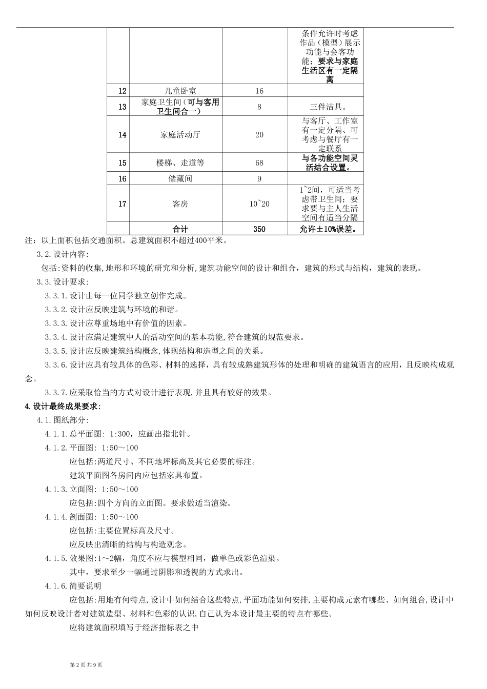 别墅设计任务书_第2页