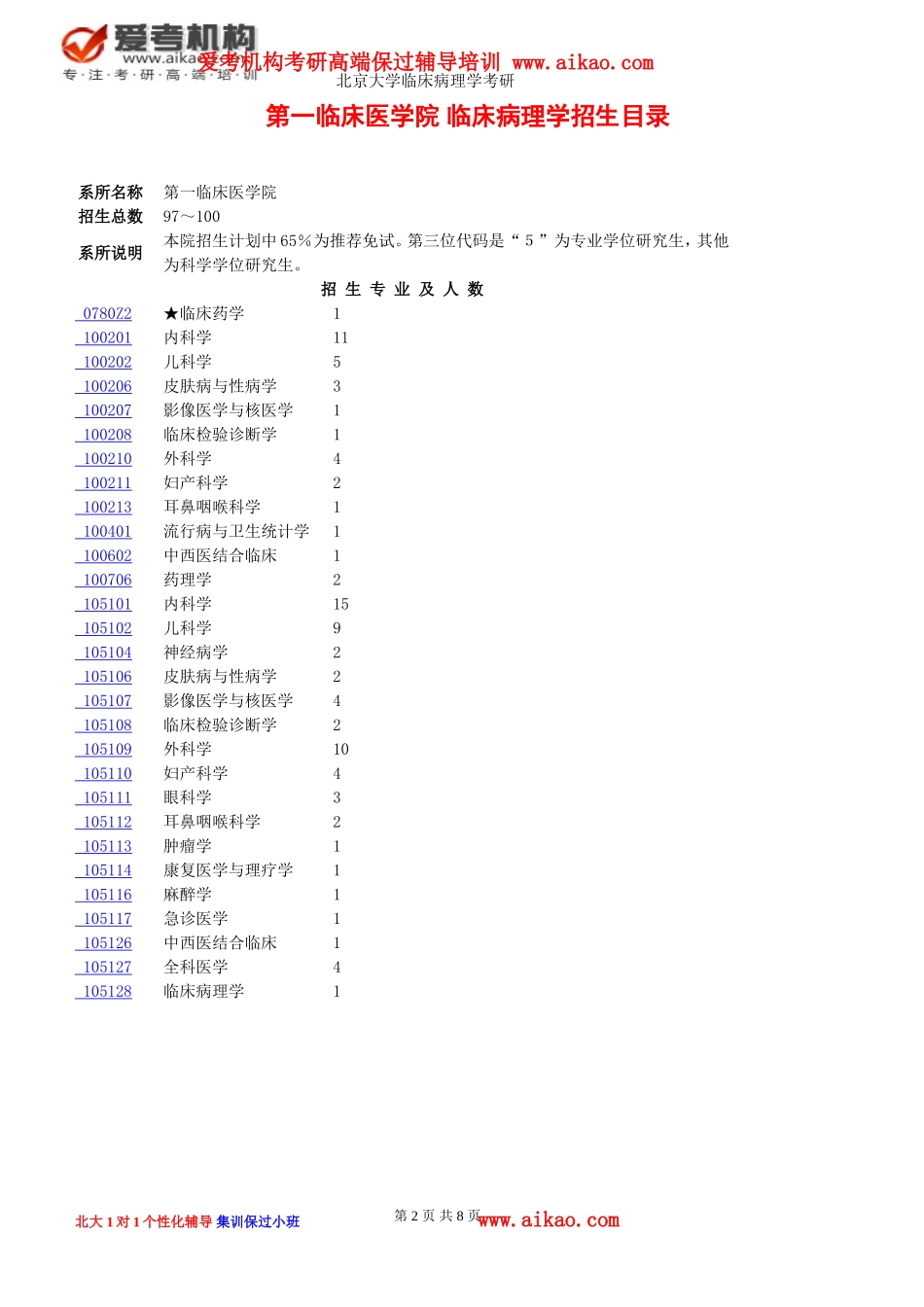 北京大学临床病理学考研-招生人数-参考书-报录比-复试分数线-考研真题-考研经验-招生简章-考研大纲_第2页