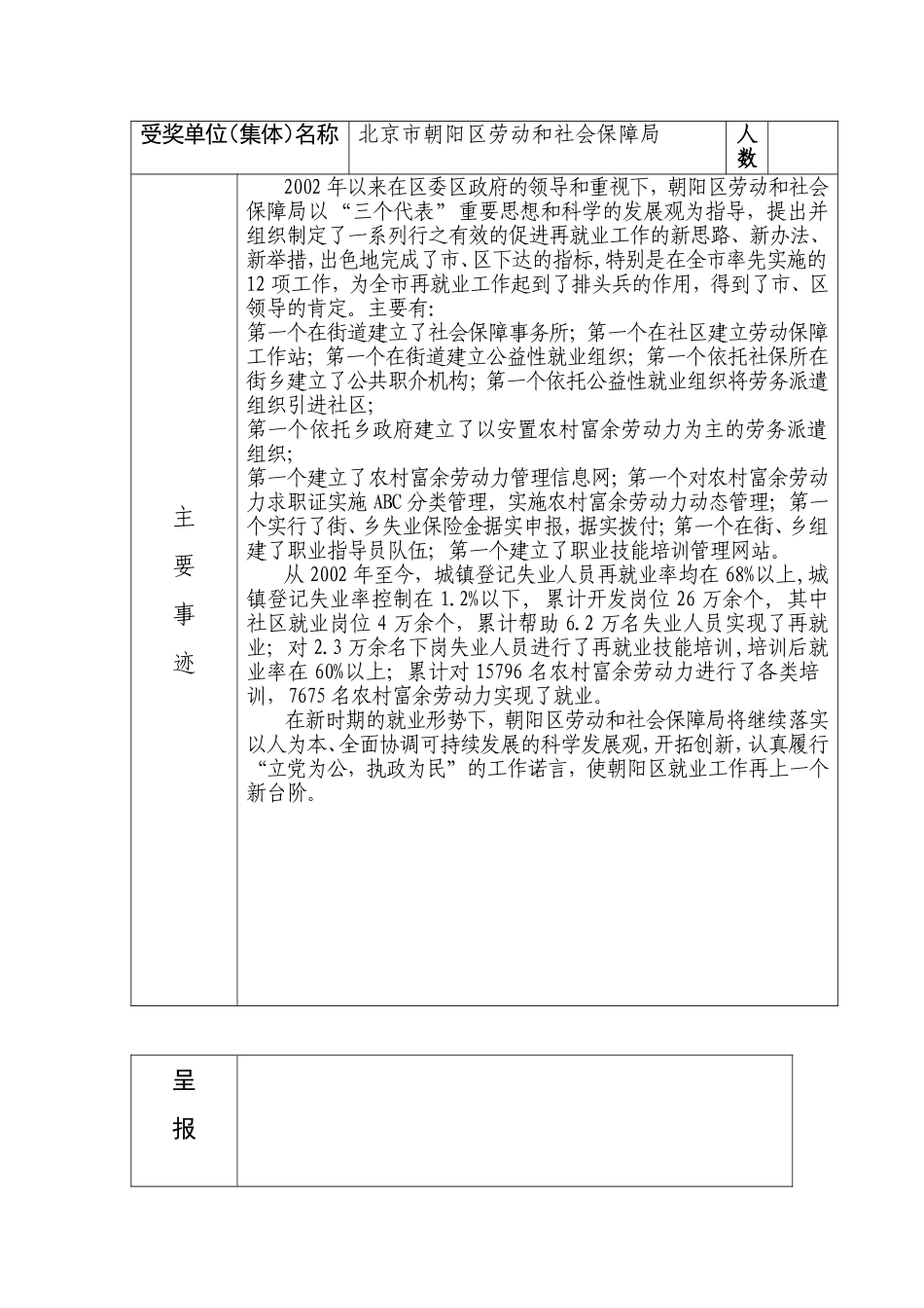 北京市人民政府表彰奖励登记表_第3页