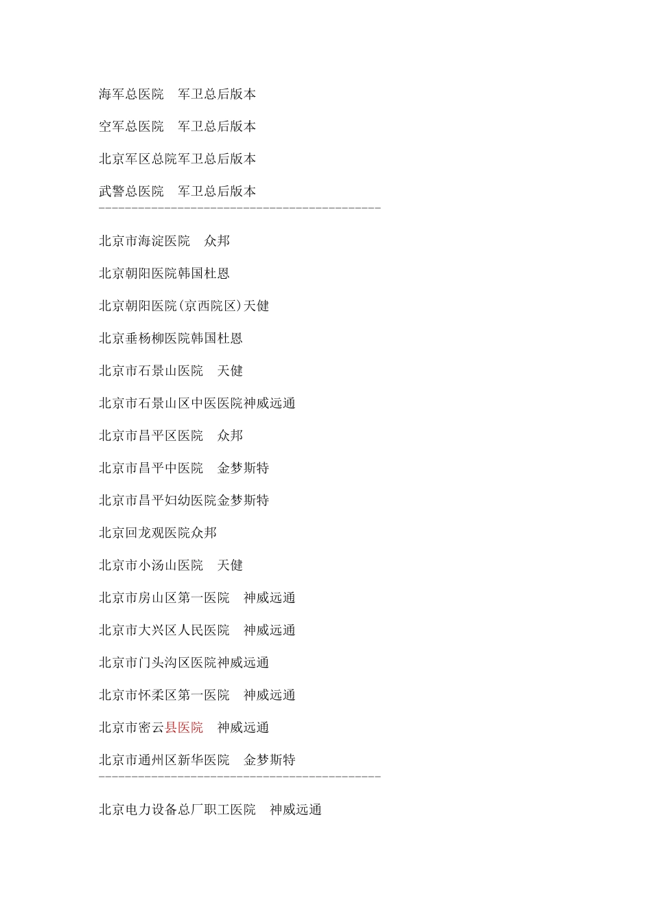 北京地区医院HIS厂商一览表_第3页