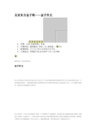 北京东方金子塔——金子作文