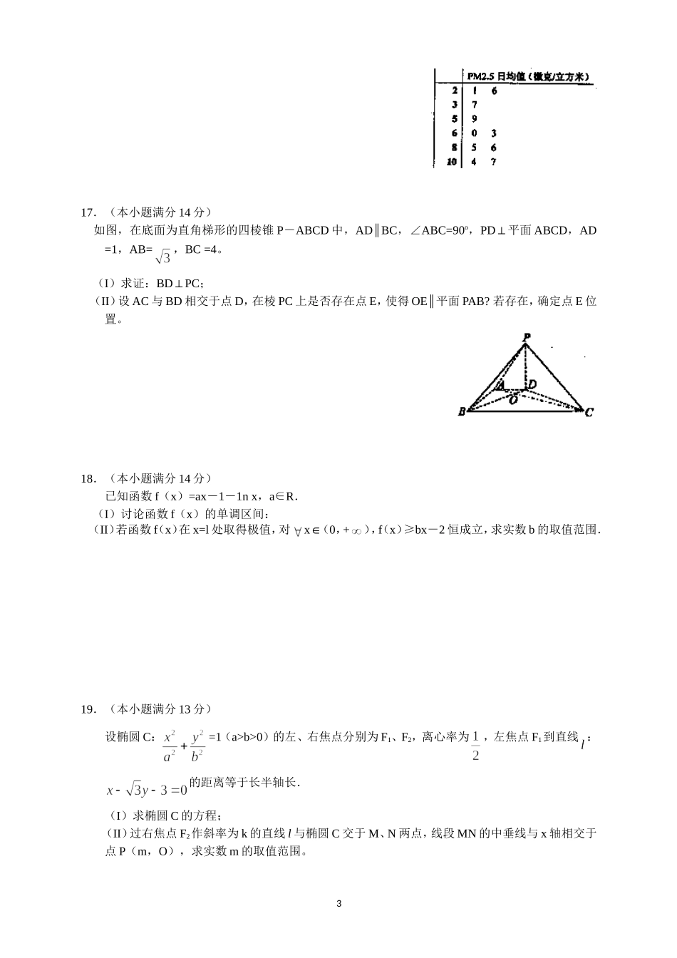 北京市石景山区2013届高三统一测试--数学(文)_第3页