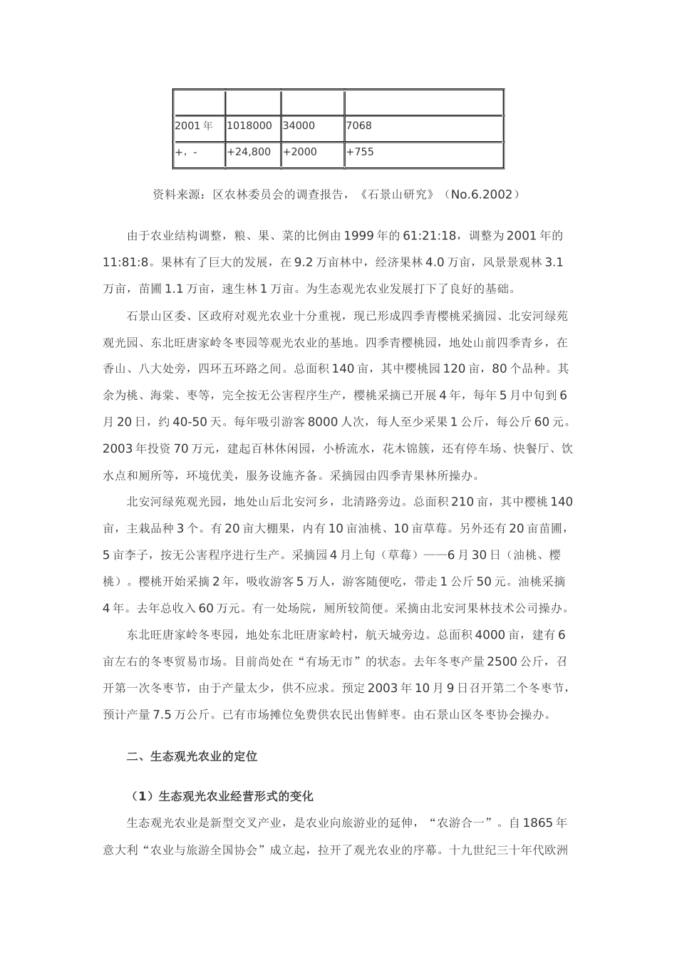 北京市石景山区生态观光农业发展调研报告_第2页
