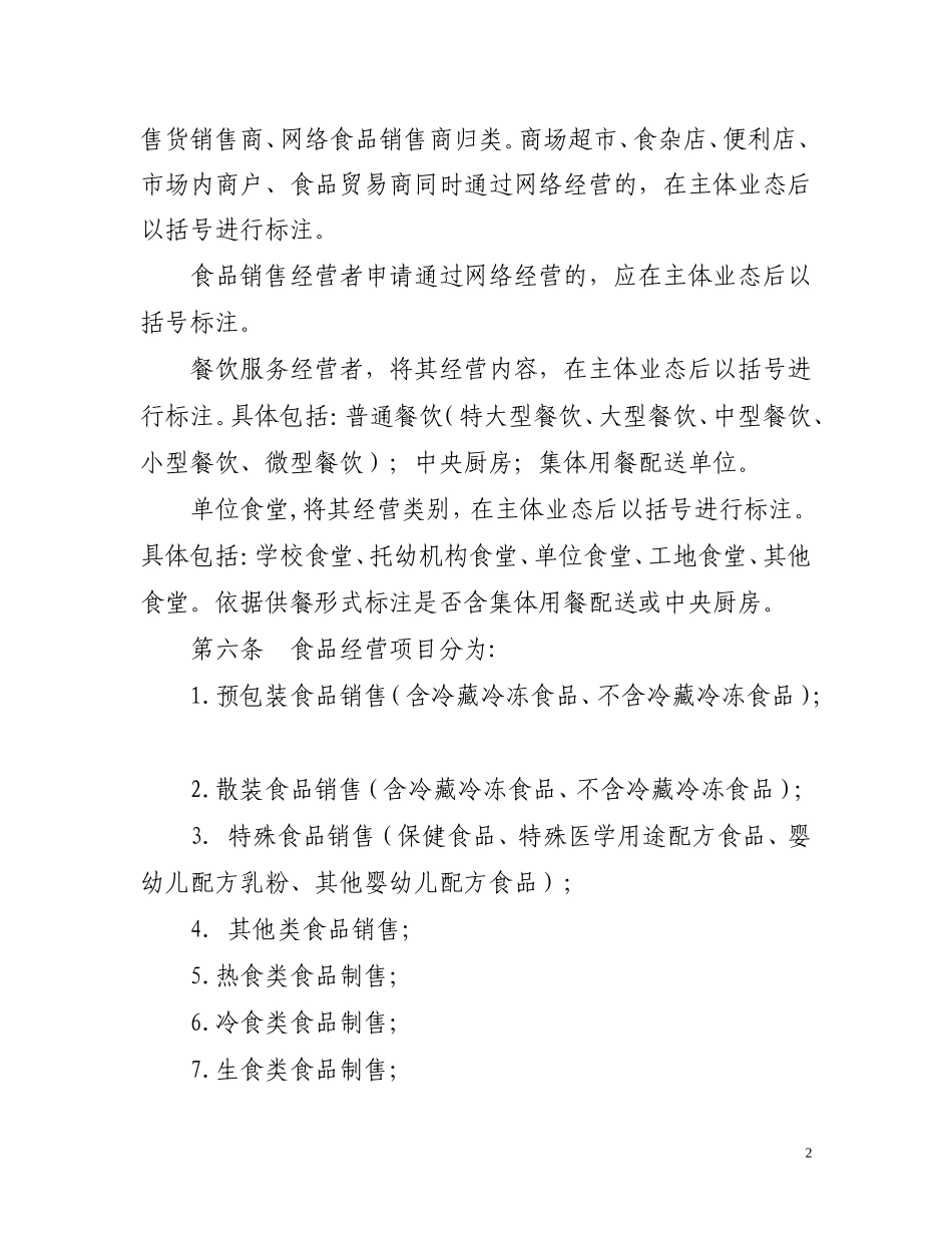 北京市食品经营许可审查细则(试行)_第2页