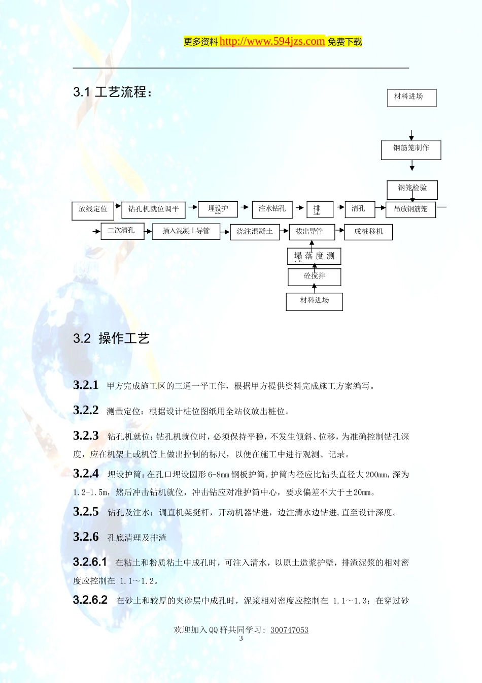 冲击钻成孔灌注桩施工工艺标准_第3页