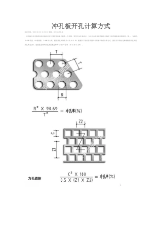 冲孔板孔隙率计算公式