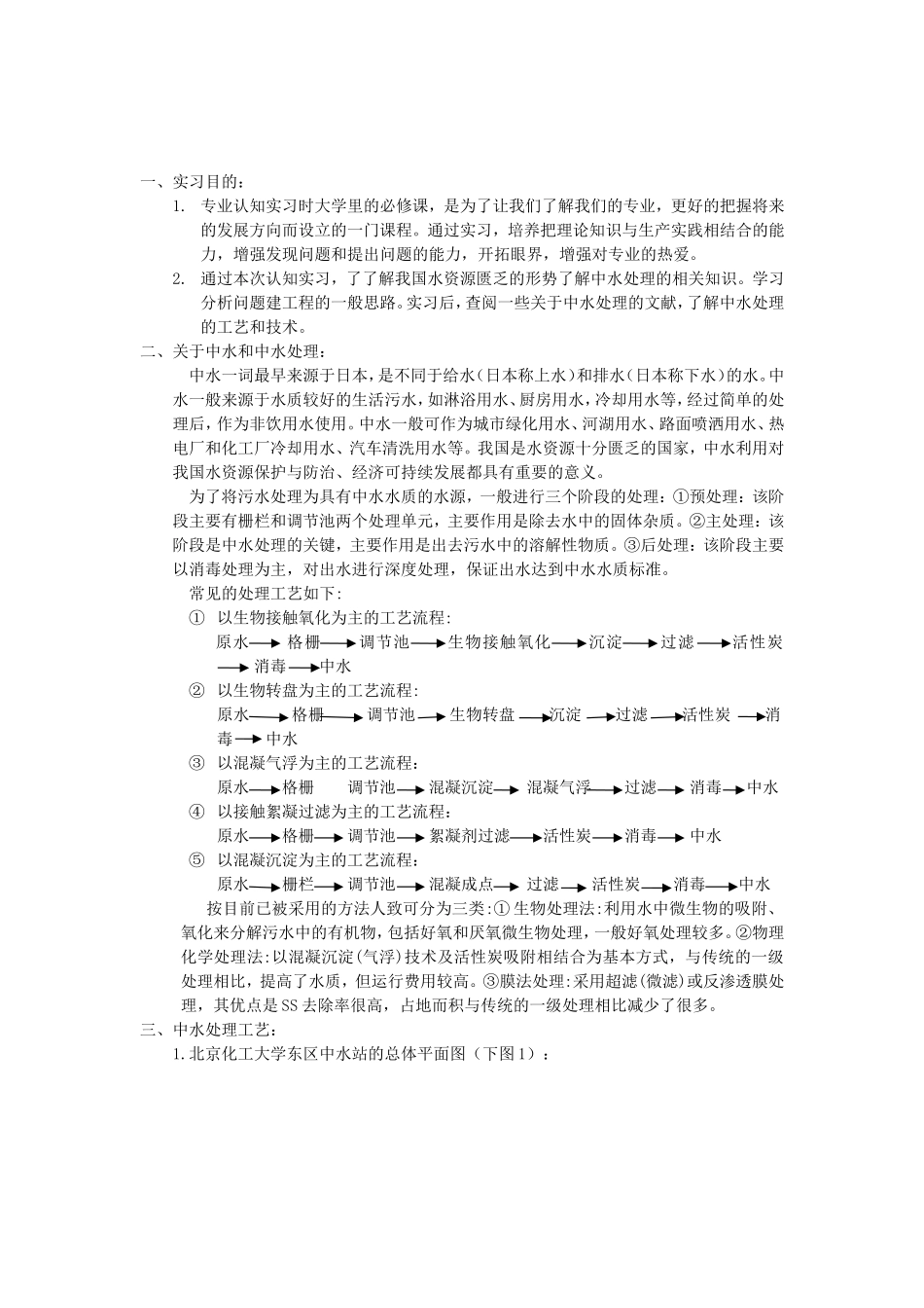 北京化工大学东校区中水站认知实习报告_第2页