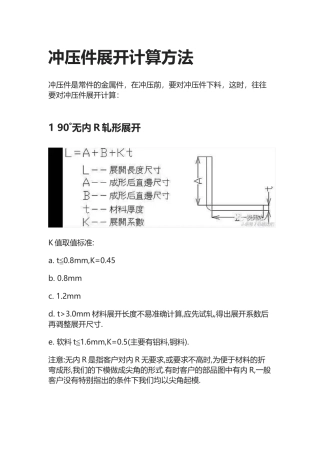冲压件展开计算方法