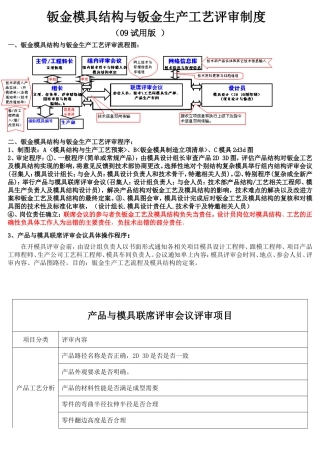 冲压模具设计评审流程