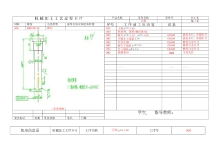 冲压凸模工艺卡片