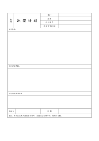 出差计划与出差报告模版