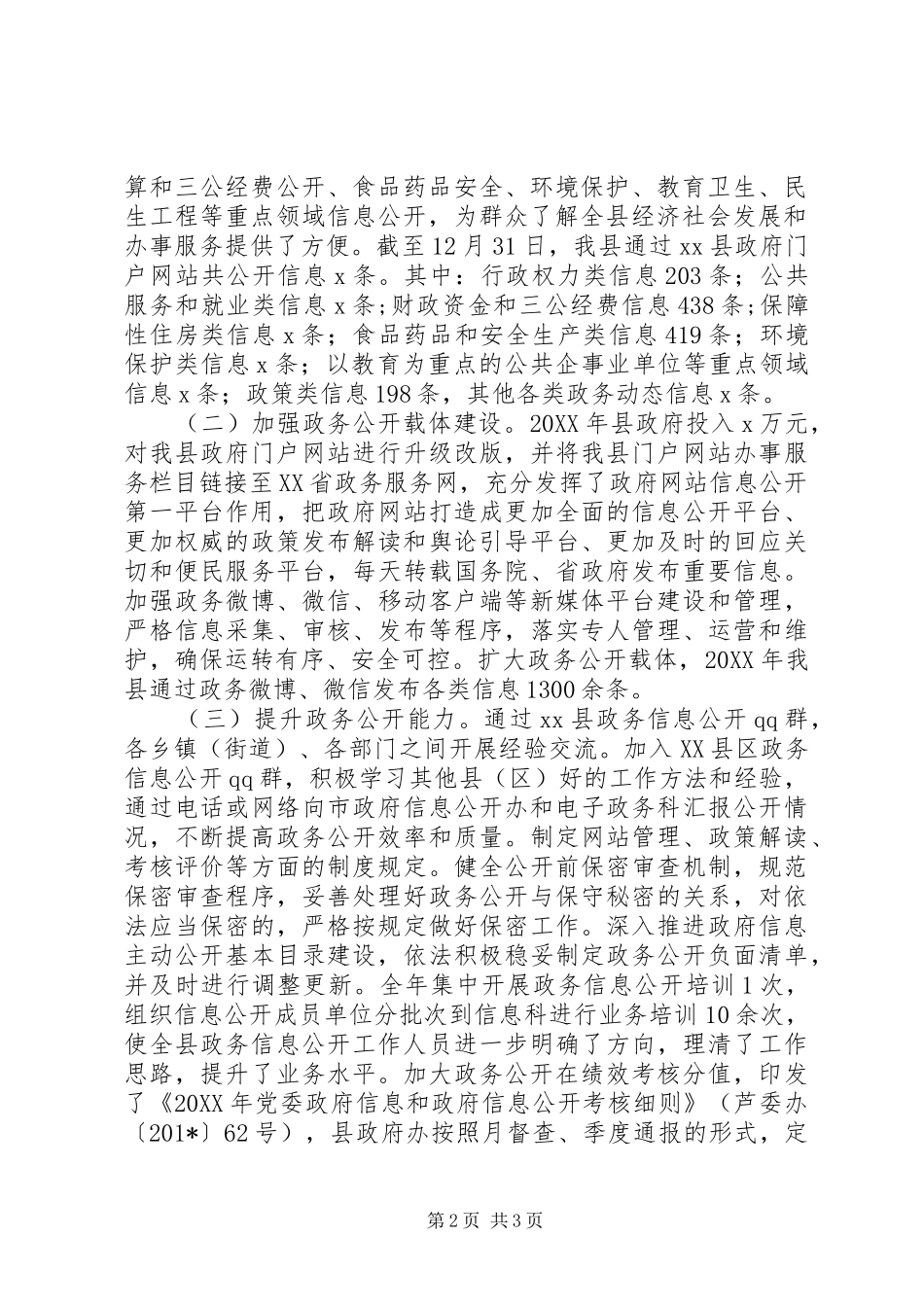 人民政府办公室政务公开工作自查情况报告_第2页