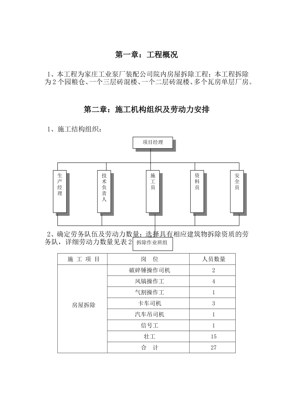 北京某砖混结构办公楼拆除施工方案_第1页