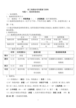 初二地理会考专题复习资料