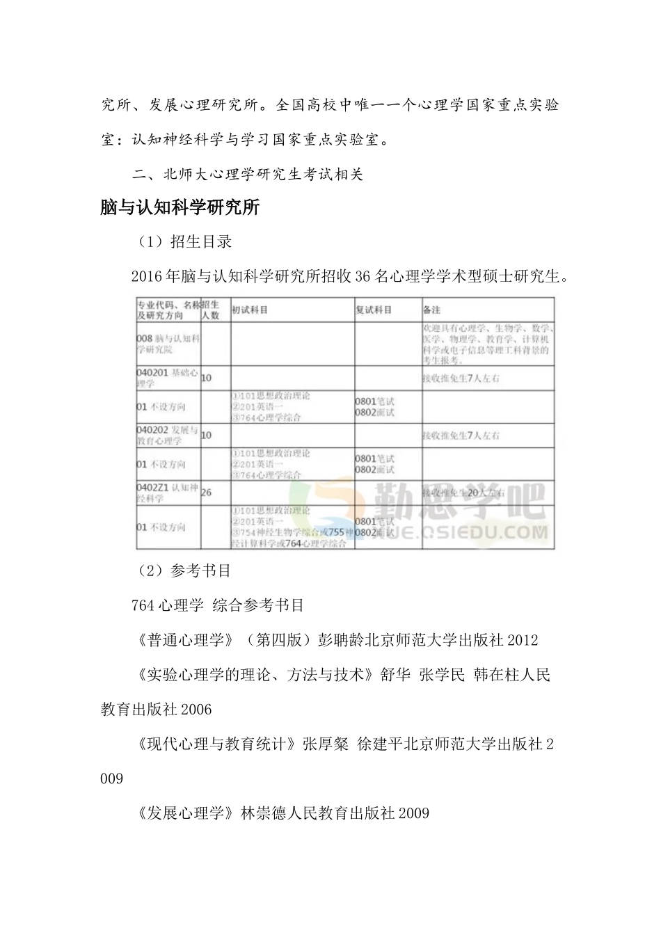 北京师范大学心理学考研764-765-347专题_第2页