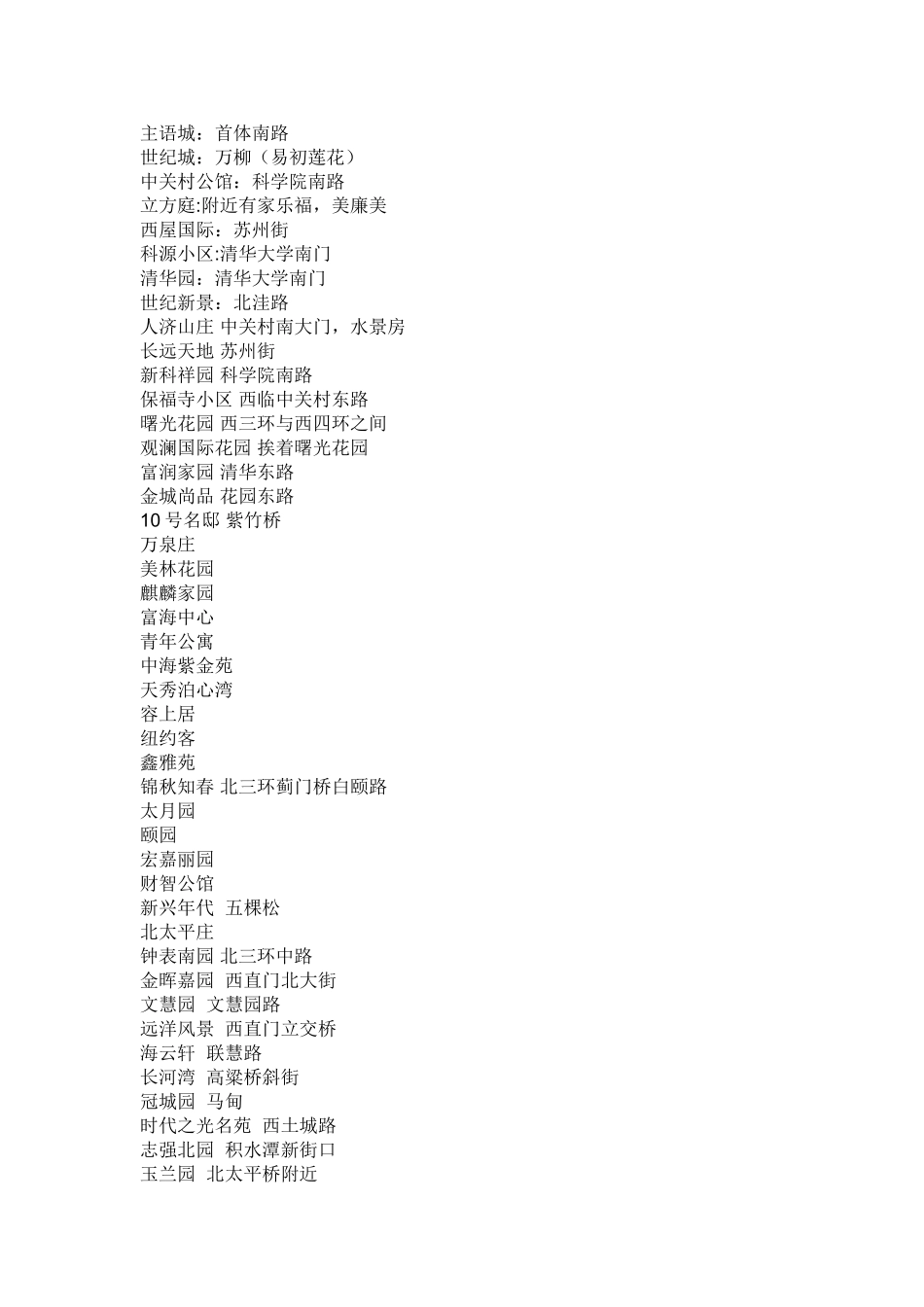 北京小区分布-楼盘名称汇总_第2页