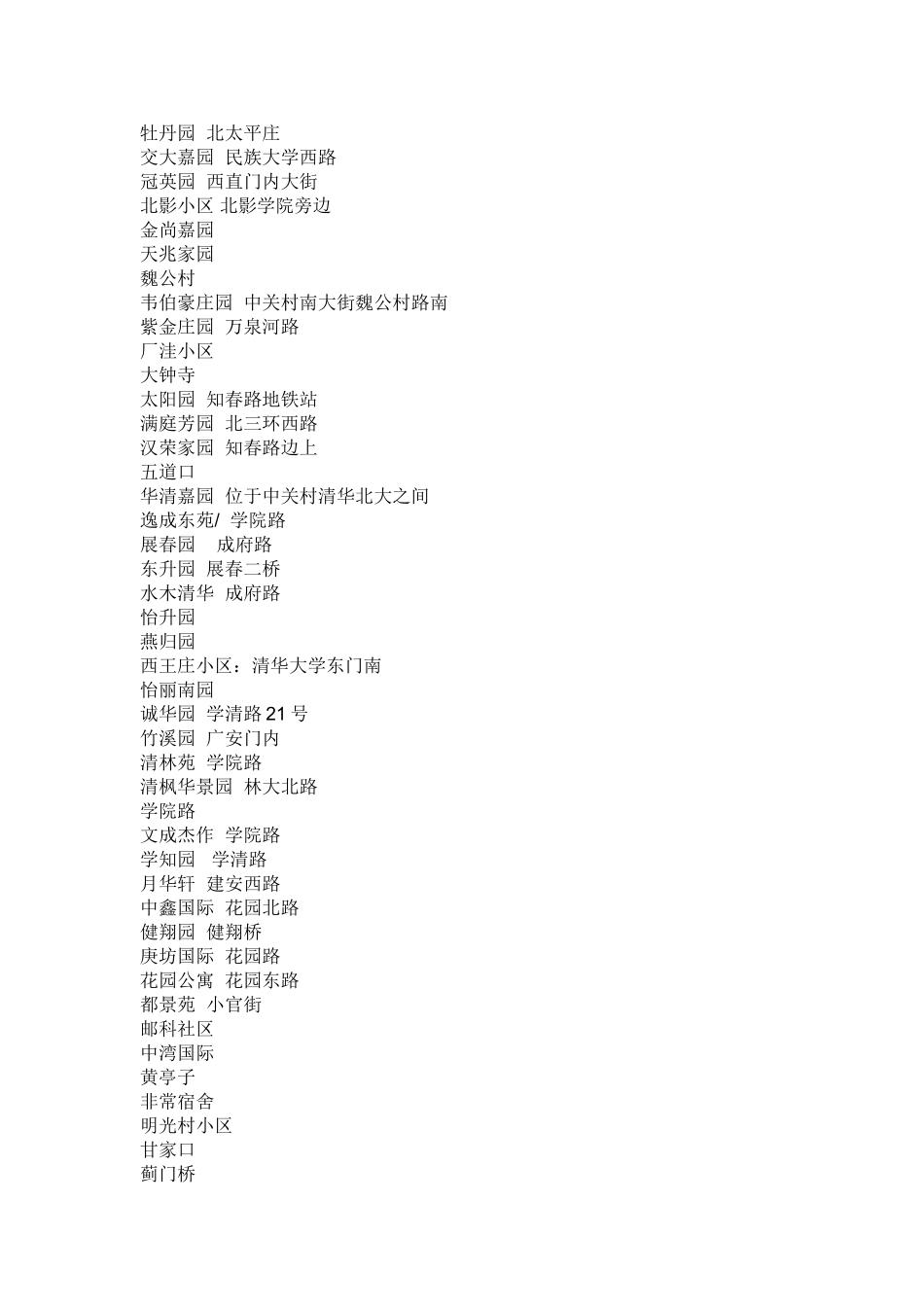 北京小区分布-楼盘名称汇总_第3页