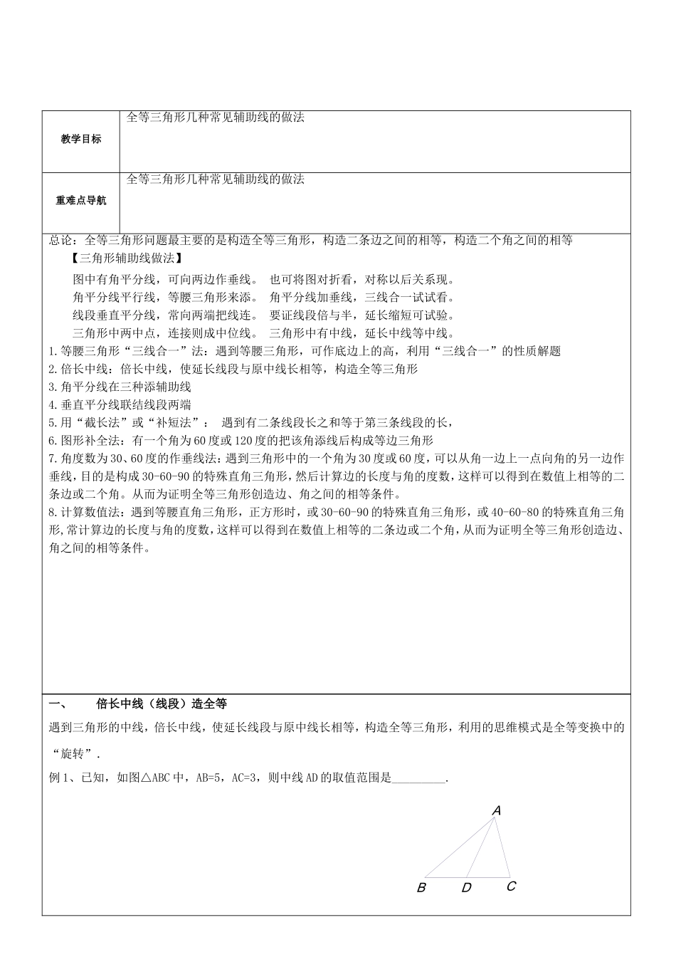 初二上学期角平分线常见辅助线做法_第1页