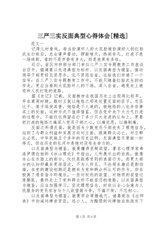 三严三实反面典型心得体会