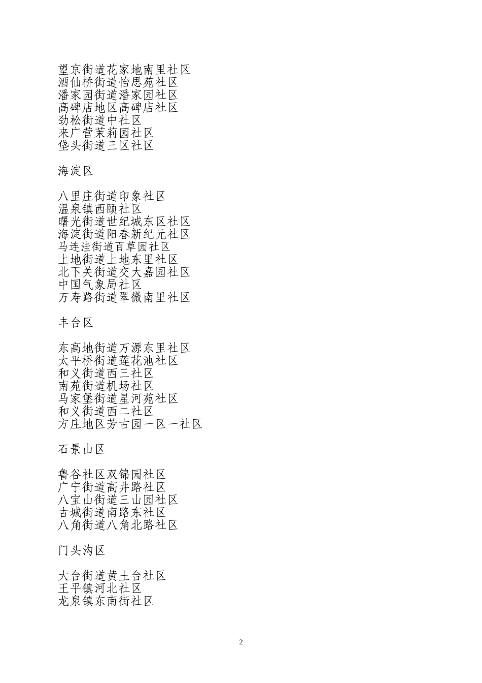 北京市2009年社区科普益民计划奖补对象名单_第2页