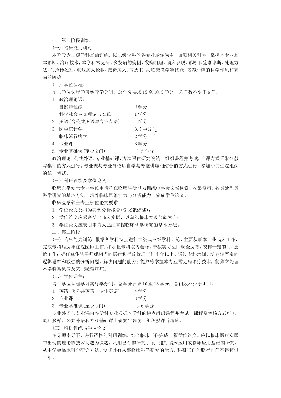 北京医科大学临床医学专业学位实施细则_第2页