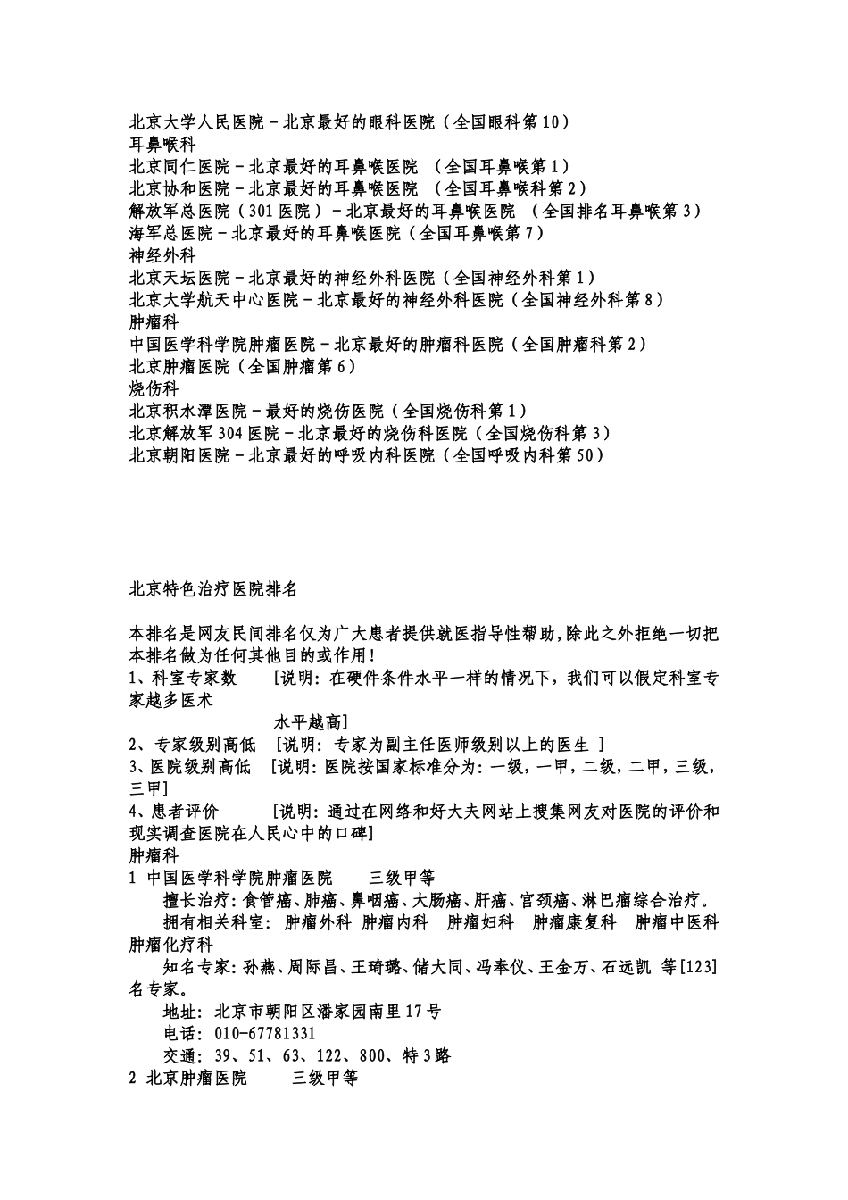 北京医院排名和特色治疗医院排名_第2页
