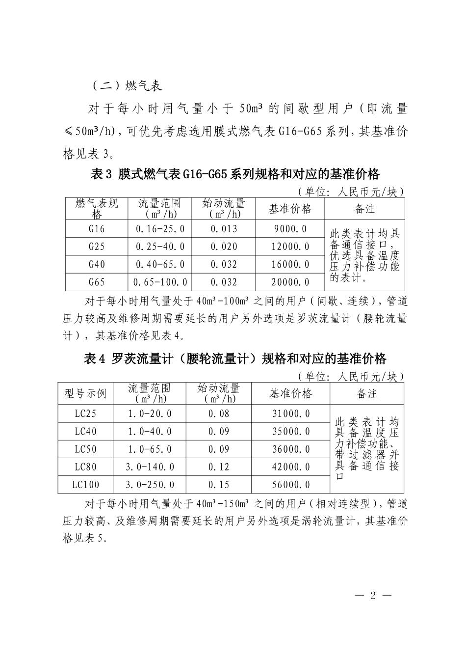 北京市2014年度市场主流能源计量器具类型及财政奖励基准价格_第2页