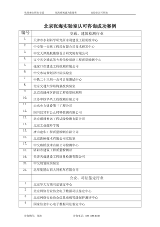 北京张海-实验室认可咨询