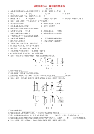 北京市2018年中考化学基础复习课时训练六碳和碳的氧化物练习