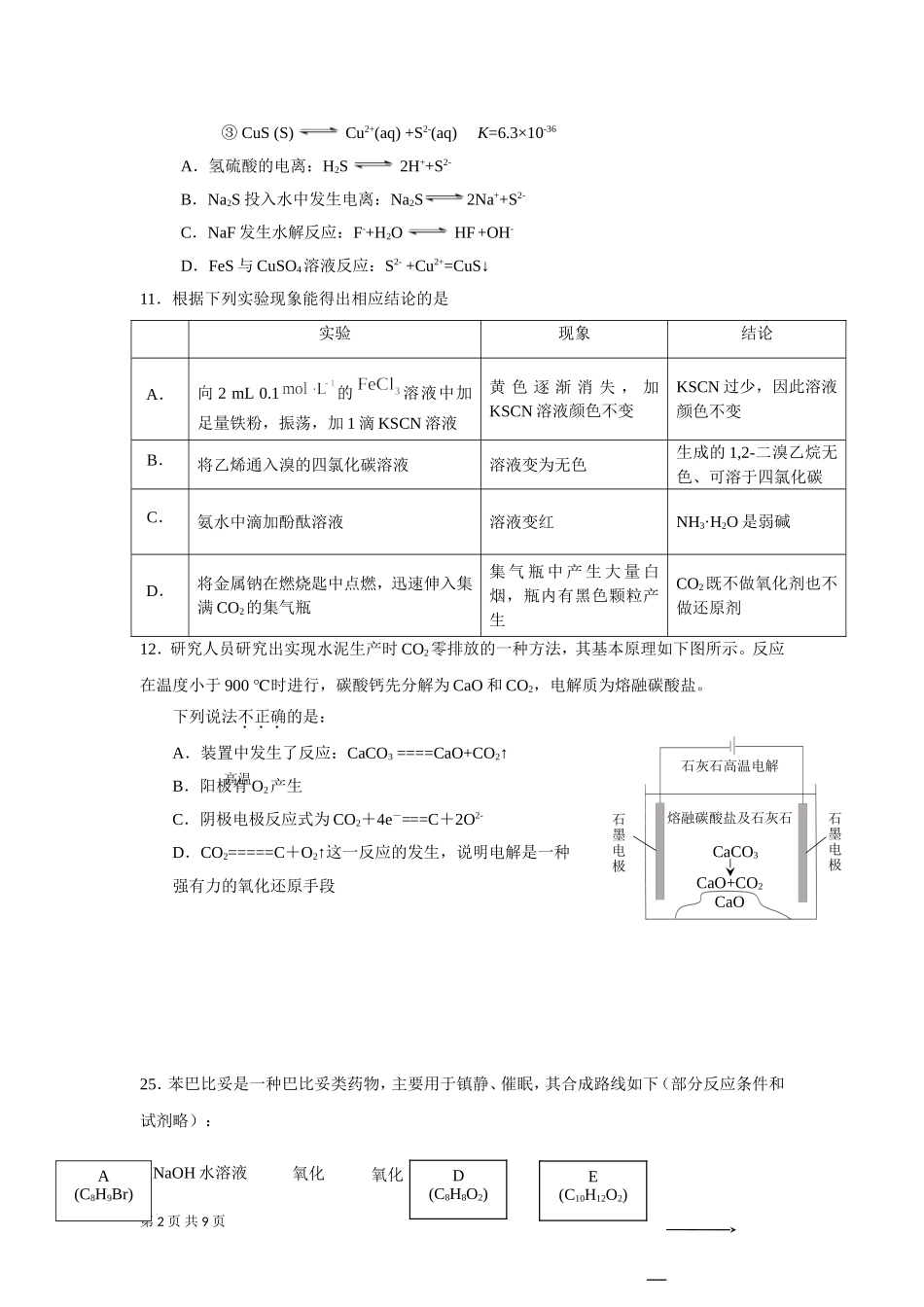 北京市昌平区2018届高三二模理综化学试题word版含答案_第2页